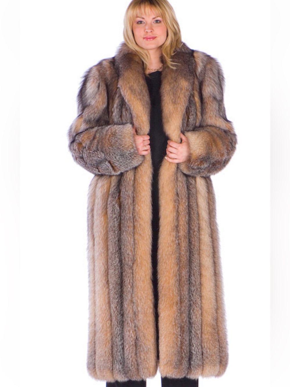Luxurious Crystal Fox Fur full length coat